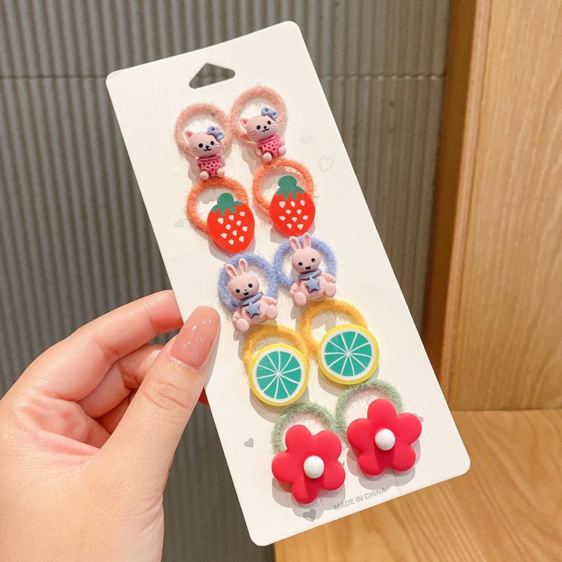 10-30PCS/Set, Cute Cartoon Animals, Hair Bands, Girls, Elastic Rubber Band, Headwear, Hair Accessories
