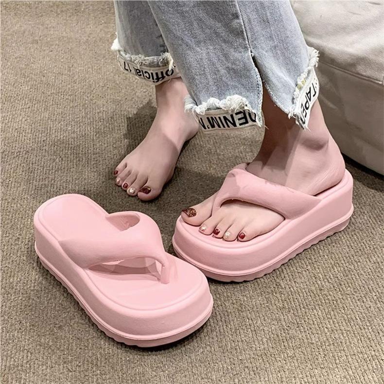 Women's Thick-Soled Flip-Flops - 2025 Non-Slip Toe-Post Sandals for Summer Beach Wear