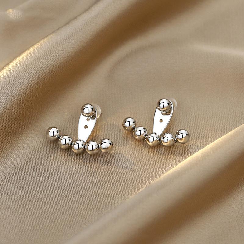 Trendy 2022 Niche High-End Beaded Hanging Stud Earrings - Light Luxury Style for Autumn/Winter