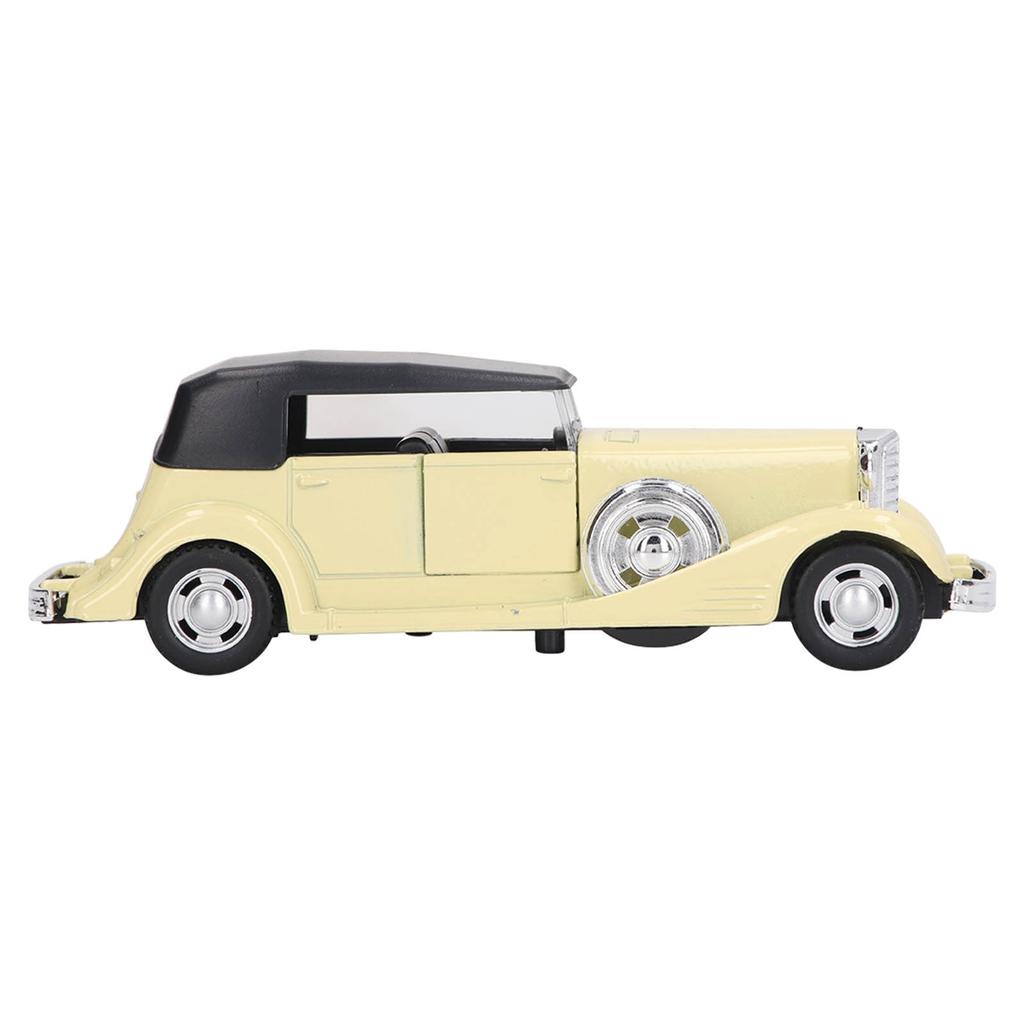 1:32 Classic Car Model Alloy Vintage Toy Open Doors Model Antique Pullback Car Toy Beige