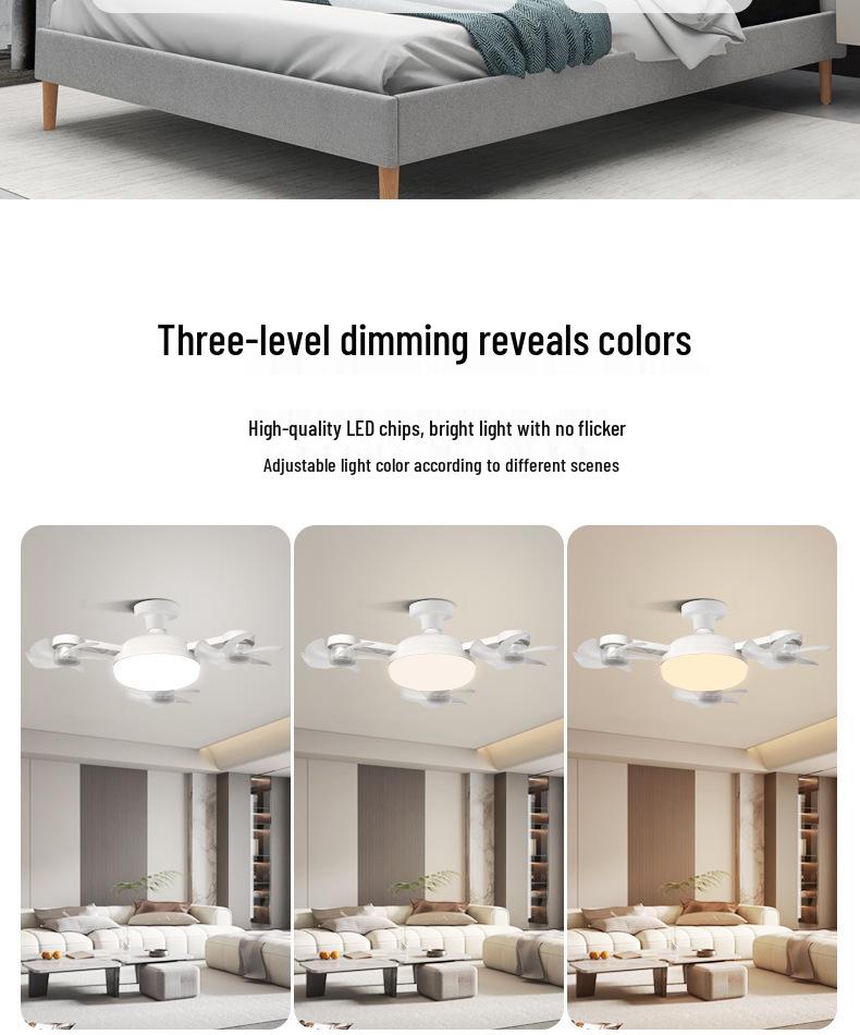 Integrated LED Ceiling Fan Light with E27 Screw for Restaurants and Homes