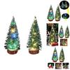 Mini Zeder Weihnachtsbaum mit hellen LED-Lichtern Kleiner Kiefern Tischweihnachts-Wohndekor