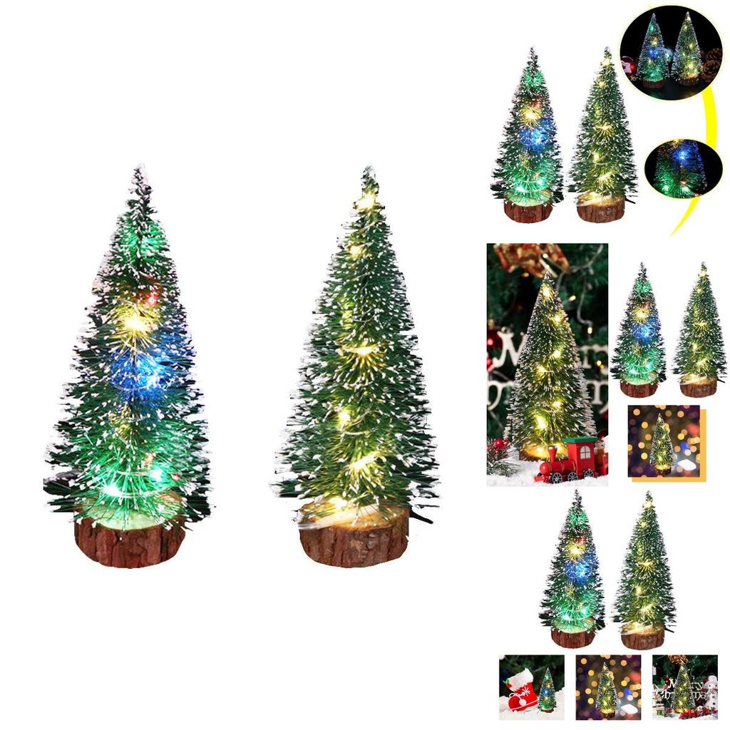 Mini Zeder Weihnachtsbaum mit hellen LED-Lichtern Kleiner Kiefern Tischweihnachts-Wohndekor