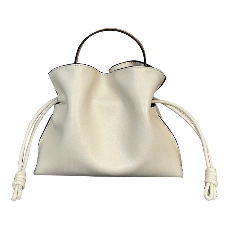 Niche Design Soft Leather Drawstring Lucky Bag, Cloud Bag, Bucket Bag, Single-shoulder Crossbody, Hand-carry Women's Bag