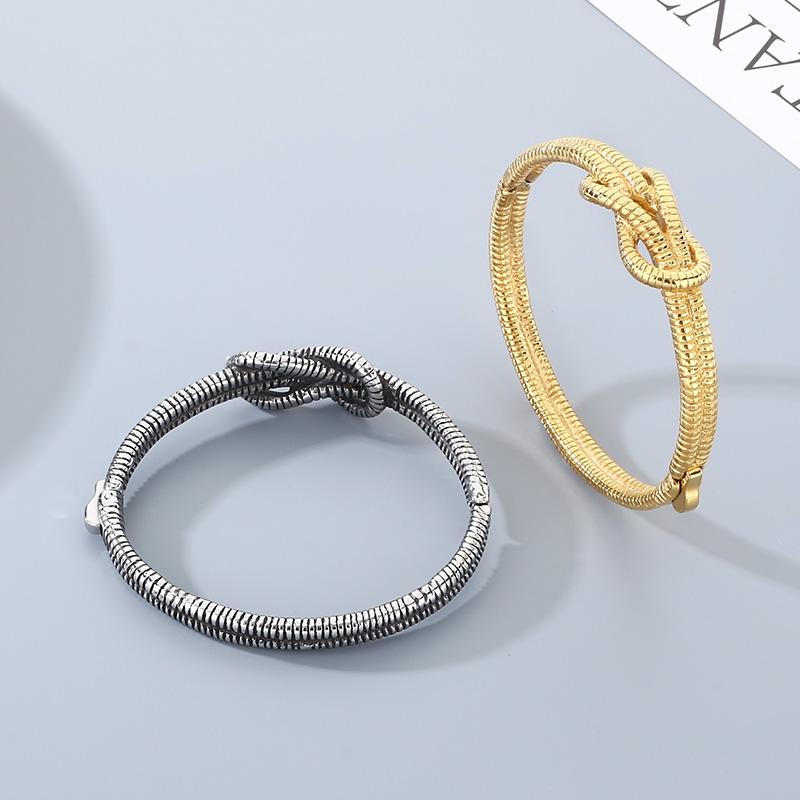 Kalen Round Snake Chain Bangles for Men and Women Gold Color Stainless Steel Jewelry Personal Identity Symbol Accessories
