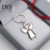 Zinc Alloy Key Holder Angel Keychain for Women Men, Love Heart Car Ring Ring, Handbags Charm Decorative Accessories