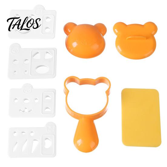 Picnic Food Shaping Tools Rice Ball Molds Kit, Cartoon Bear/Cat/Dog/Panda Shape Onigiri Maker, Easy Sushi Making Grade Plastic for Bento Lunch