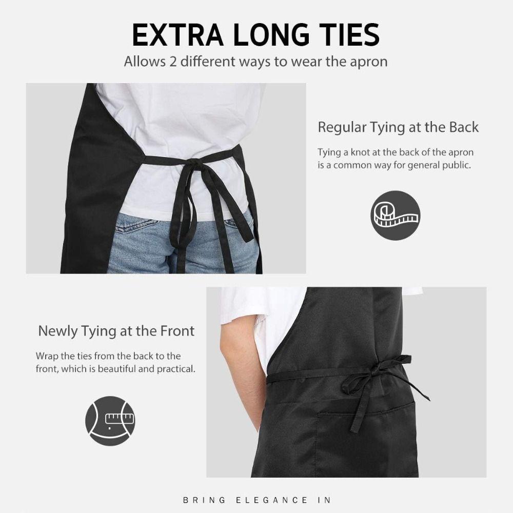 Waterdrop Resistant Adjustable Aprons Black Catering Chef Apron New Bib Apron  BBQ
