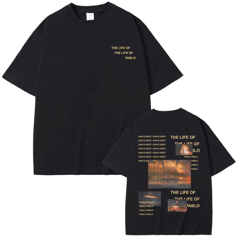 Best Famous Rapper Kanye West The Life of Pablo Graphic Tshirt Unisex Hip Hop Fashion Vintage Tshirts Unisex Loose Oversized T Shirt