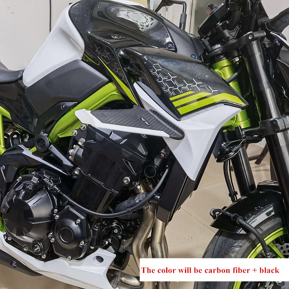 2x Carbon Fiber Look Motorcycle Front Fairing Side Winglet Wind Fin Spoiler Trim