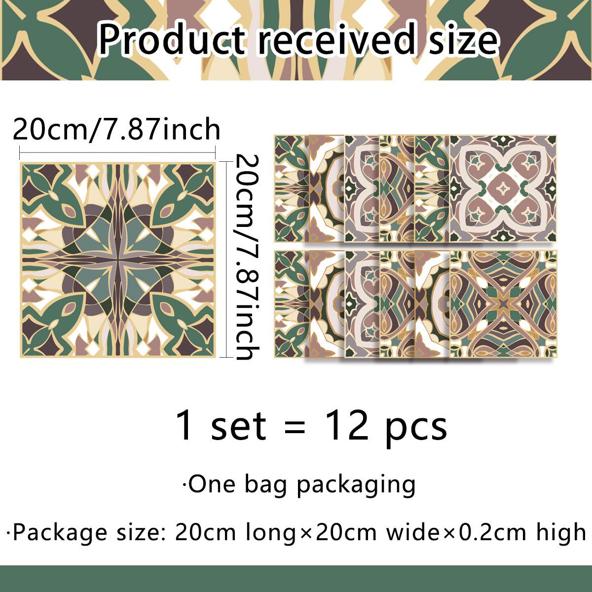 

Разнообразие ретро сине-зеленых узорных наклеек на стену из плитки Балкон Терраса Кухня Фон Украшение Декоративные наклейки на стену