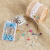 100 Stück/Karton 38 cm Bunte Runde Perlkopf-Nadeln Gerade Stich-Schiebe-Nähnadeln Für Schneiderarbeiten Positionierung DIY-Nähwerkzeuge