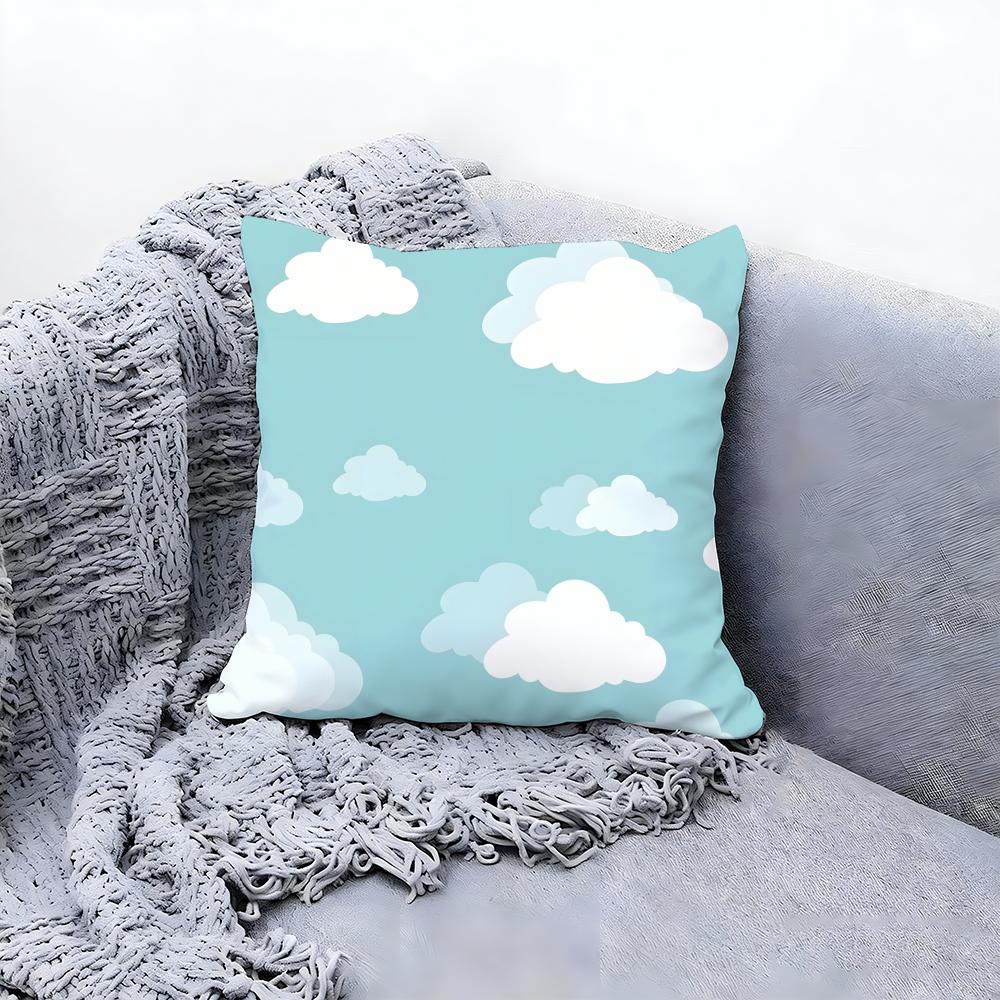 Soft White Cloud Texture Design Cushion Cover Premium Comfort Reversible Pillow Cove in One Design for Any Room  Car Interior