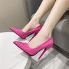 New Classic Women's Shoes Fashionable Thin Heel Pointed 12CM High Heels with Multiple Colors Nightclub Shallow Mouth High Heels
