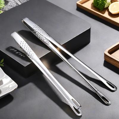  304 Stainless Steel Food Tongs Long Handle Non-Slip Barbecue Tongs Steak Tongs Kitchen Gadgets Accessories Cooking Tool