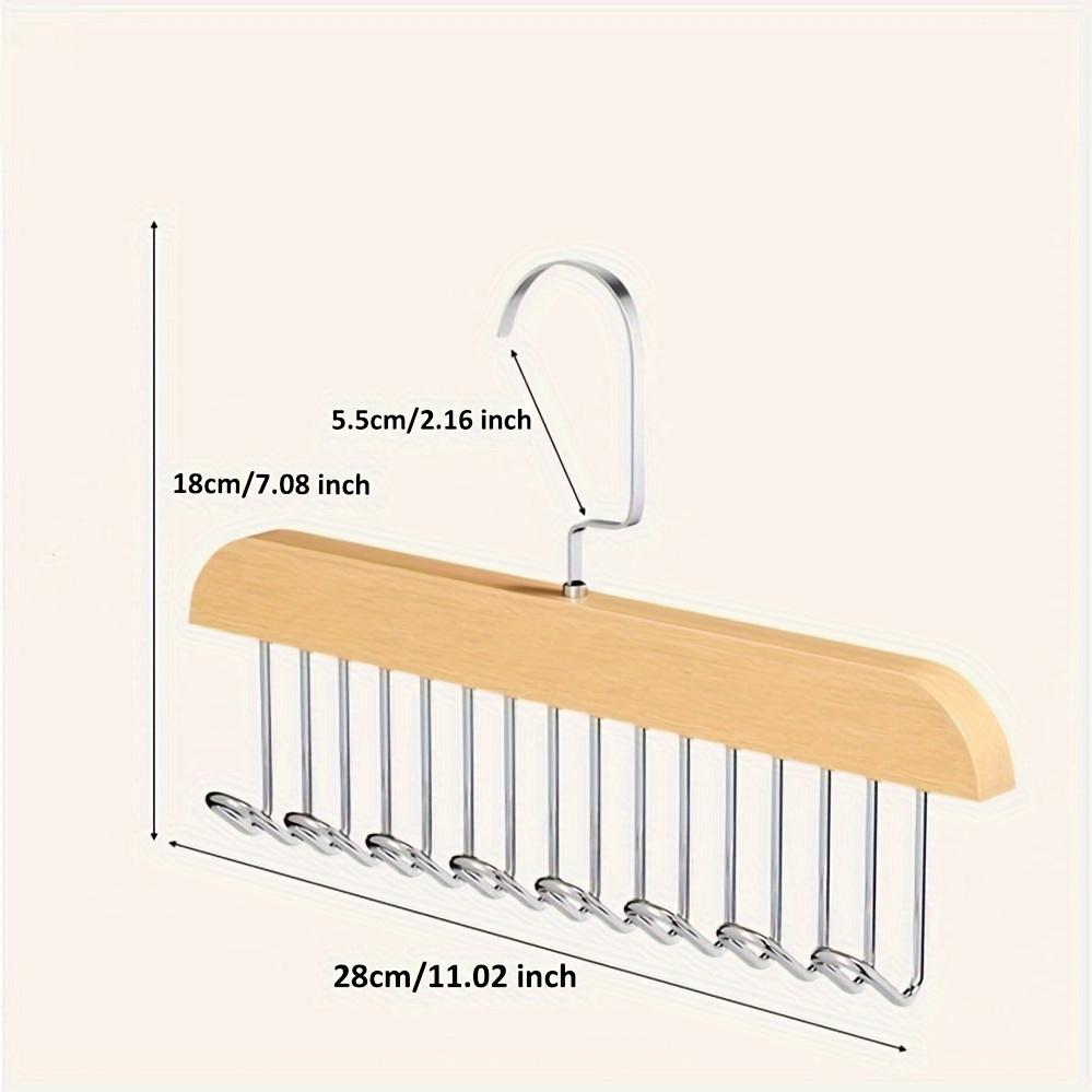 

360° Rotating Foldable Wood Bra Hanger with 8 Hooks - Closet Organizer and Storage for 24 Bras Capacity - Space Saving