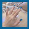 Frosted Blue Whitening Wearable Nail Stickers - Waterproof & Removable