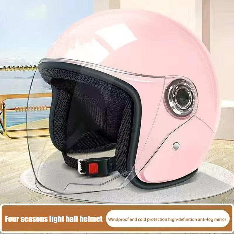 New Men Woman Electric Riding Lens Helmet Four Seasons Comfortable Ventilation Adjustable Motorcycle Safety Helmet