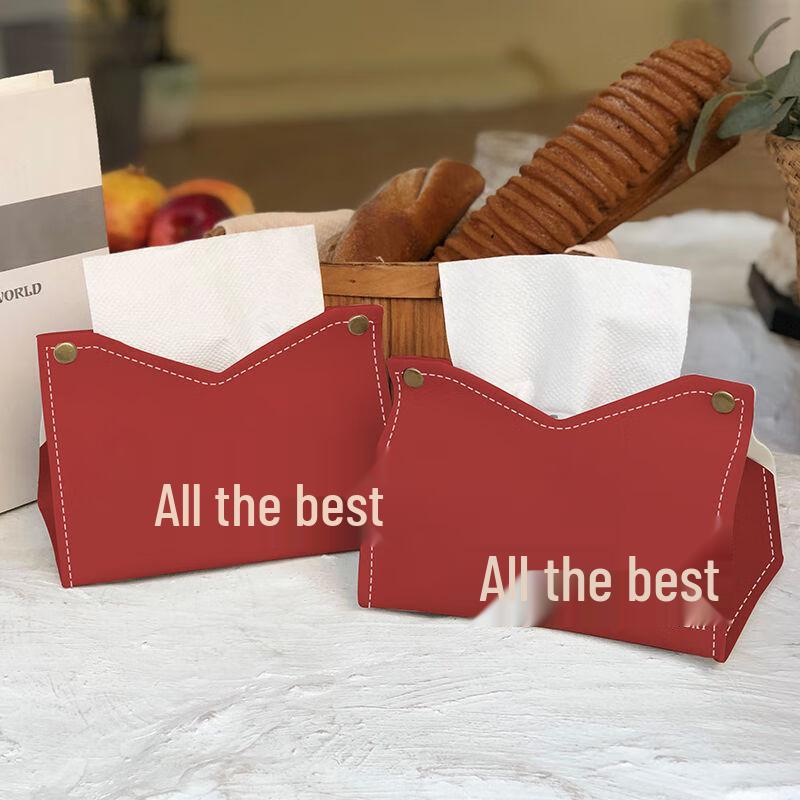 JINXI Good Things Happen Leather Tissue Box