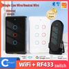 Smart WiFi Touch Wall Switch, Single Live Wire, US Standard, Tuya-App Controlled with Voice, Timer, and RF Remote.