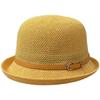 Elegant Curling Small Basin Hat Hollow Breathable Imitation Linen Bucket Hat Dome Casual Hat Children'S Summer Daily