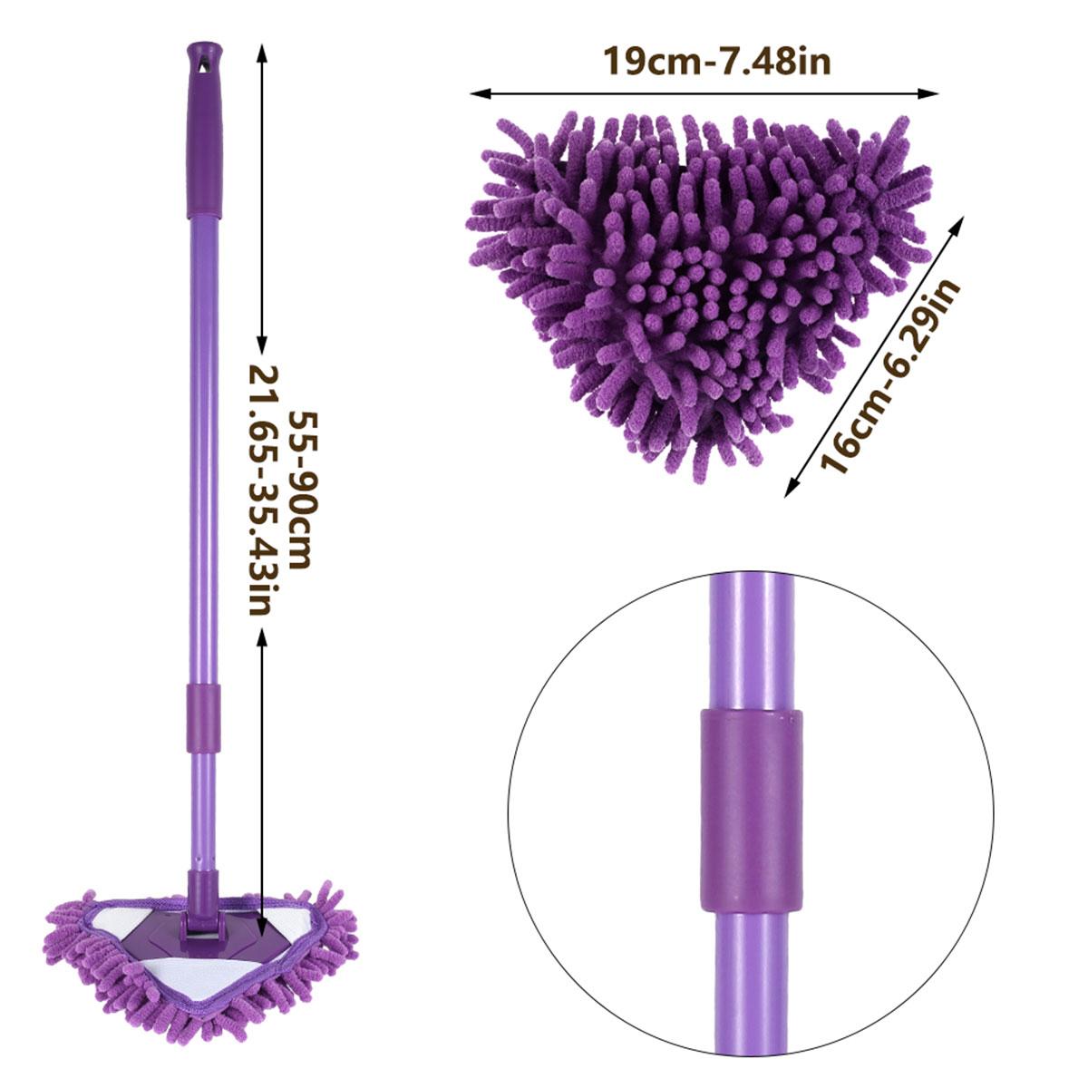 

Triangle Cleaning Mop 180° Rotatable Cleaning Mop Adjustable Triangle Mop Extendable Handle Multifunctional Cleaning Mop фіолетовий