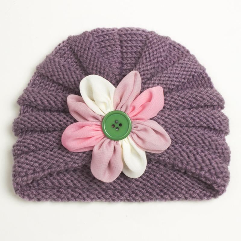 New Autumn Baby Wool Flower Hat, Children's Flower Pullover Hat, Baby Hat