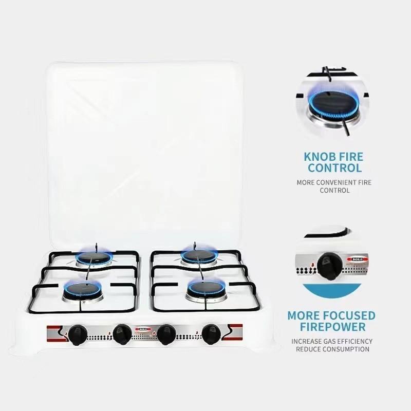 3KW Kitchen Portable Cooking Utensils European Style Simple Four Head Gas Stove Household Desktop Liquefied Gas Cooker