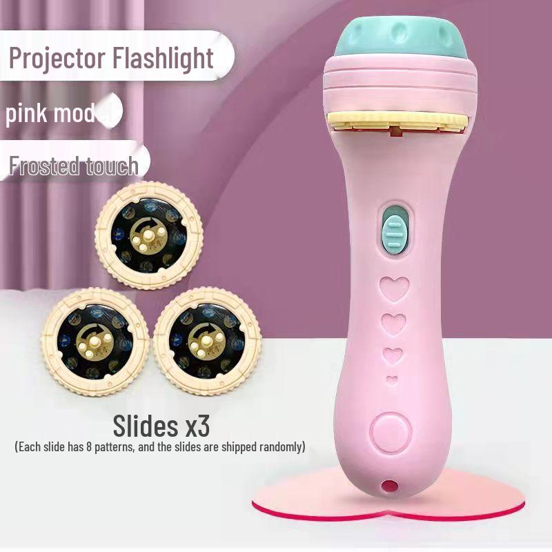Available Children's Cognitive Cartoon Animal Projector Flashlight for Early Education