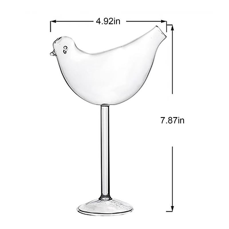 4Pcs Bird Shaped Wine Glass Multi-Purpose Unique Clear Crystal Glasses Lovely Birds Drinking Bottle for Party Wedding Home Decor