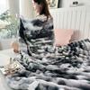 Bunte Marmormuster-Decke aus Kunsthasenfell und Flanell-Fleece - Große Sofabezug