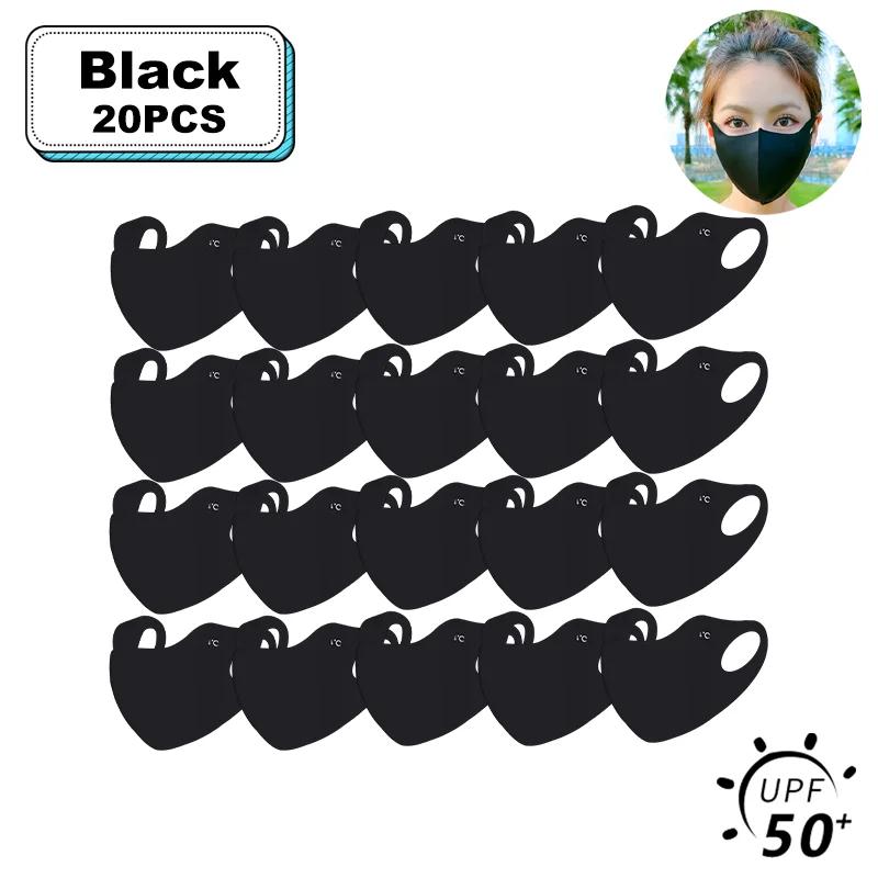1-20 Pcs Summer UV Protection Mask 3D Ice Silk Breathable Traceless  Sunscreen Riding Mask Fashionable Hyaluronic Acid