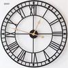 BeauNook Vintage Style Wall Clock European Metal Roman Digital Home Wall Watch Living Room Office Bar Art Decoration Horologe
