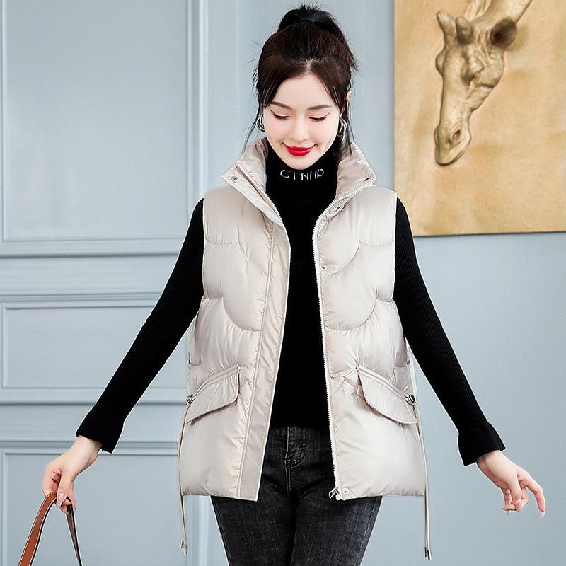 

Яркий хлопковый жилет-куртка женский свободного кроя, с волнистой стежкой, не требующий стирки, на клипсах, короткий топ-майка M