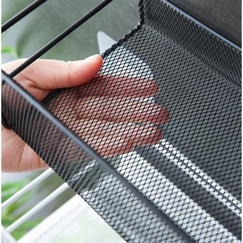 Bathroom Self-adhesive Rack, Wall Hanging, No Punching, Toilet Hanger, Washing Table, Dormitory Wrought Iron Mesh Storage Hanging Basket