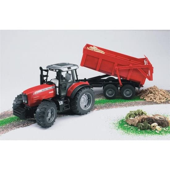 Bruder MF 7480 Tractor & Red Trailer BR02045