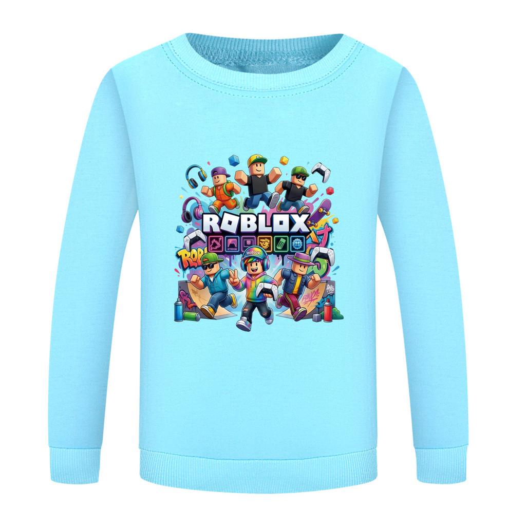 5573 Boys Girls Roblox Game Printed Round Neck Long Sleeves Sweatshirt Top