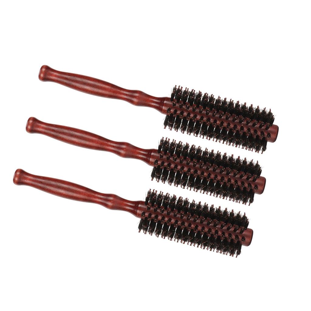 3pcs Roll Hairbrush Round High Temperature Resistant Static Free Vertical Texture Medium Size Bristle Hair Brush for