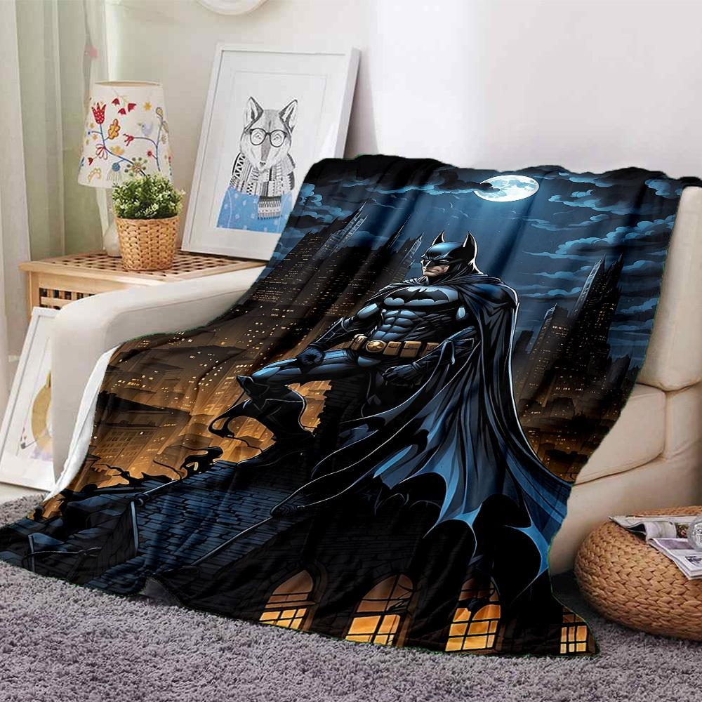 1pc Batman full moon Flannel Blanket Soft Warm Throw for Home, Office, Travel, All-Season Cozy Bedding GiftL1060 80cmx120cm(31inx47in)