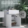 Floor Standing Bathroom Storage Cabinet 2 Doors 1 Drawer Adjustable Shelf Glossy White