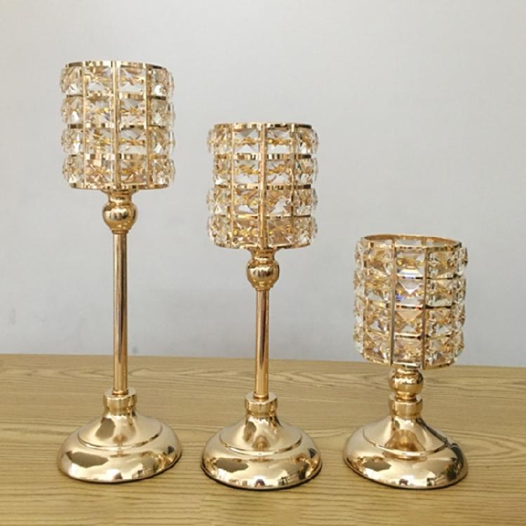 Crystal Candle Holder for Table Centerpieces Wedding Candle Stand Christmas Gift