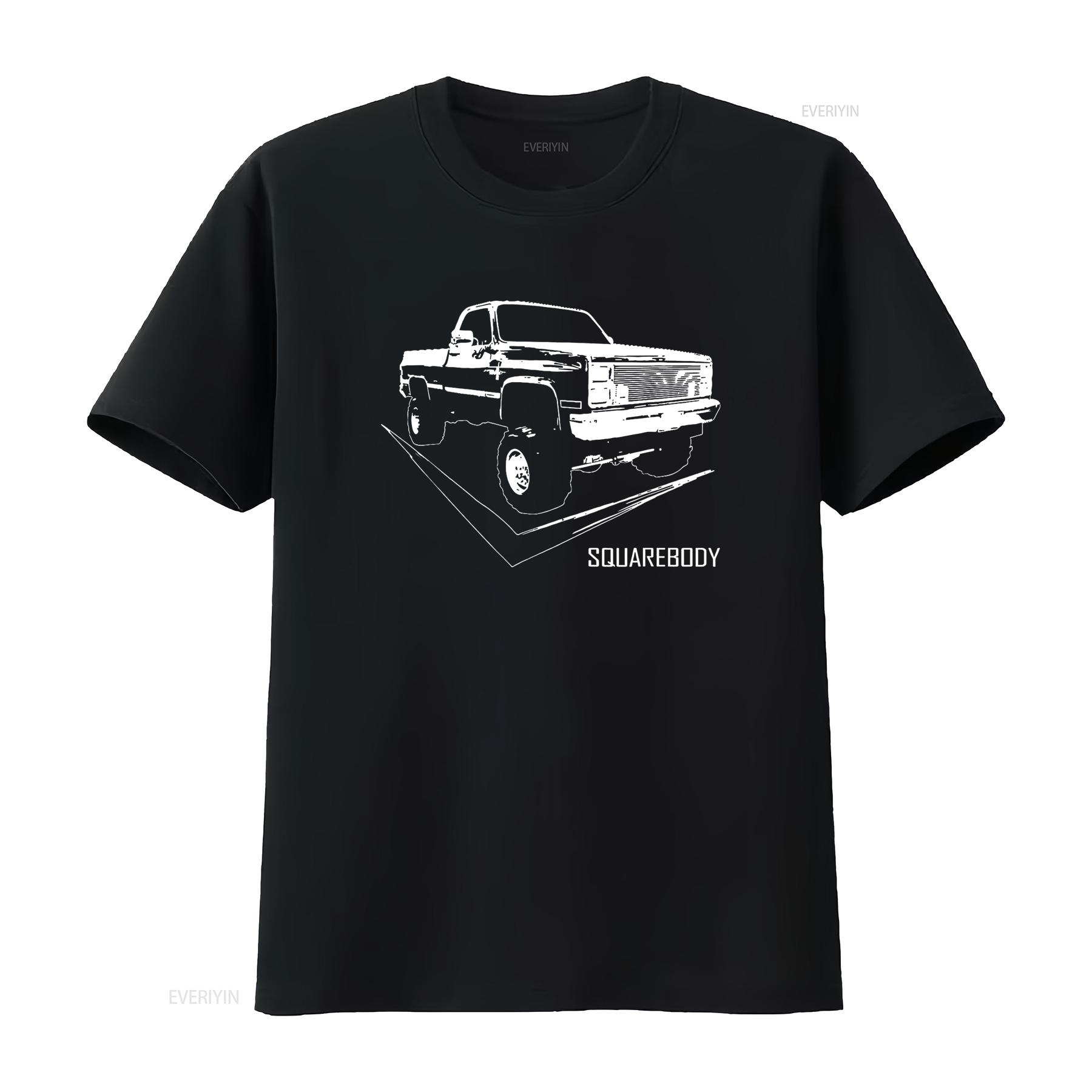 

Classic Square Body Truck Squarebody T Shirt vintage Washed Top For Everyday Wear Stylish graphic Unisex Slightly fashion 4XL