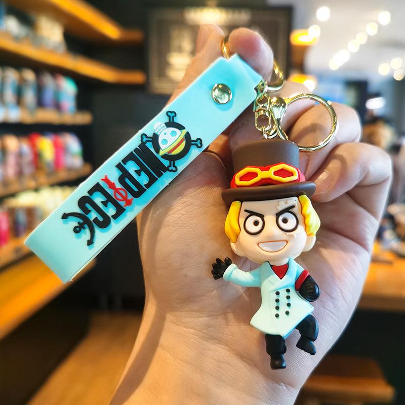 Cartoon Knit Luffy & Zoro Keychain Pendant