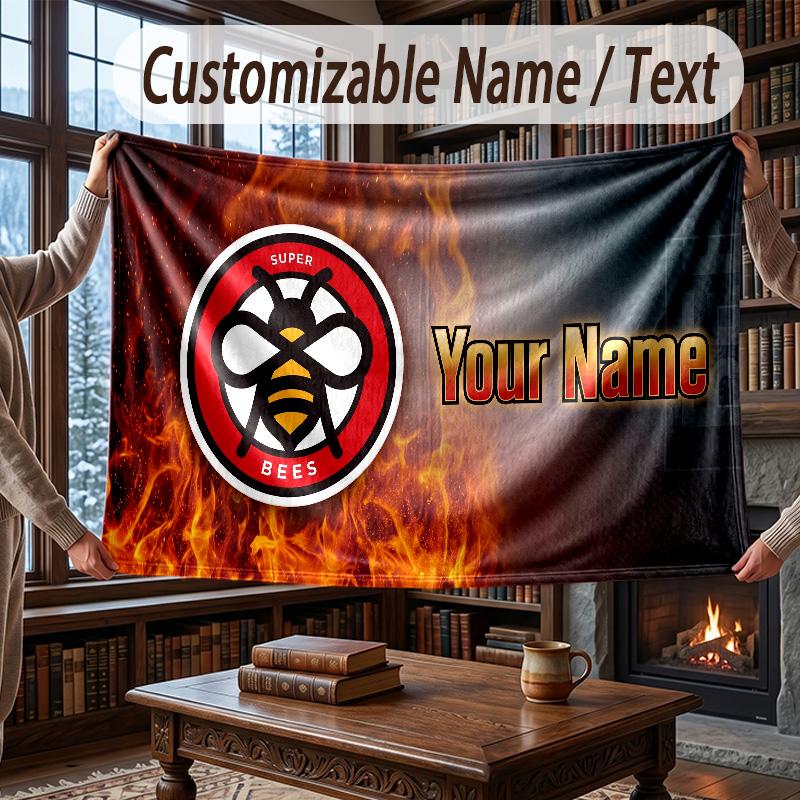 Coperta Plaid in Flanella con Nome Personalizzato Modello Calcio Brentford Calda Decorazione per la Casa