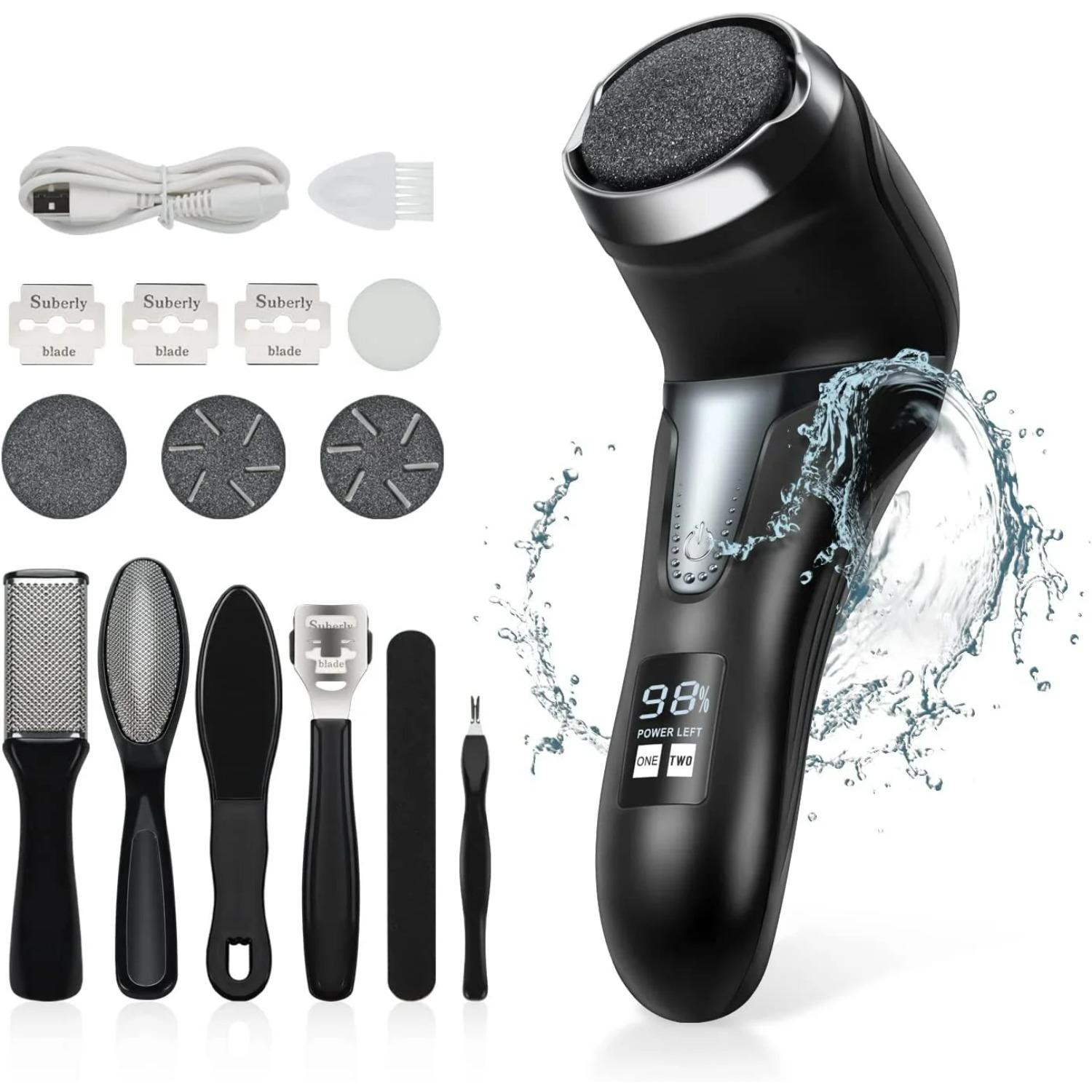 Electric Feet Callus Remover with Vacuum Rechargeable Waterproof Pedicure Foot File Professional Pedicure Kit, feet Tool, Foot Care for Women Men Hard