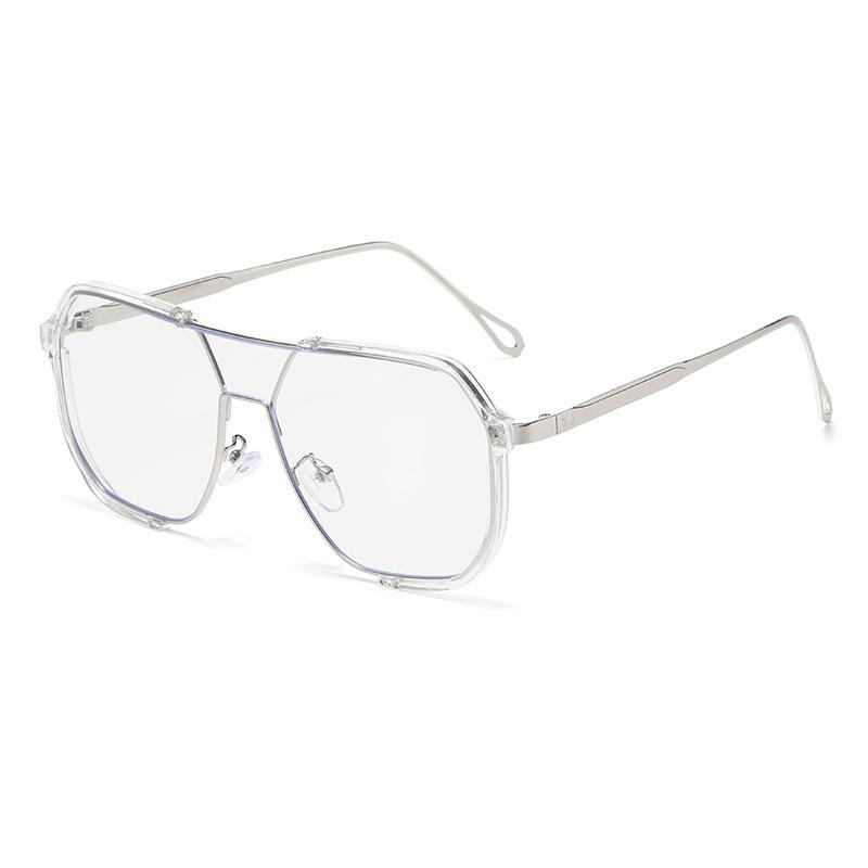 Fashion Double Bridge Large Frame Polygon Sunglasses