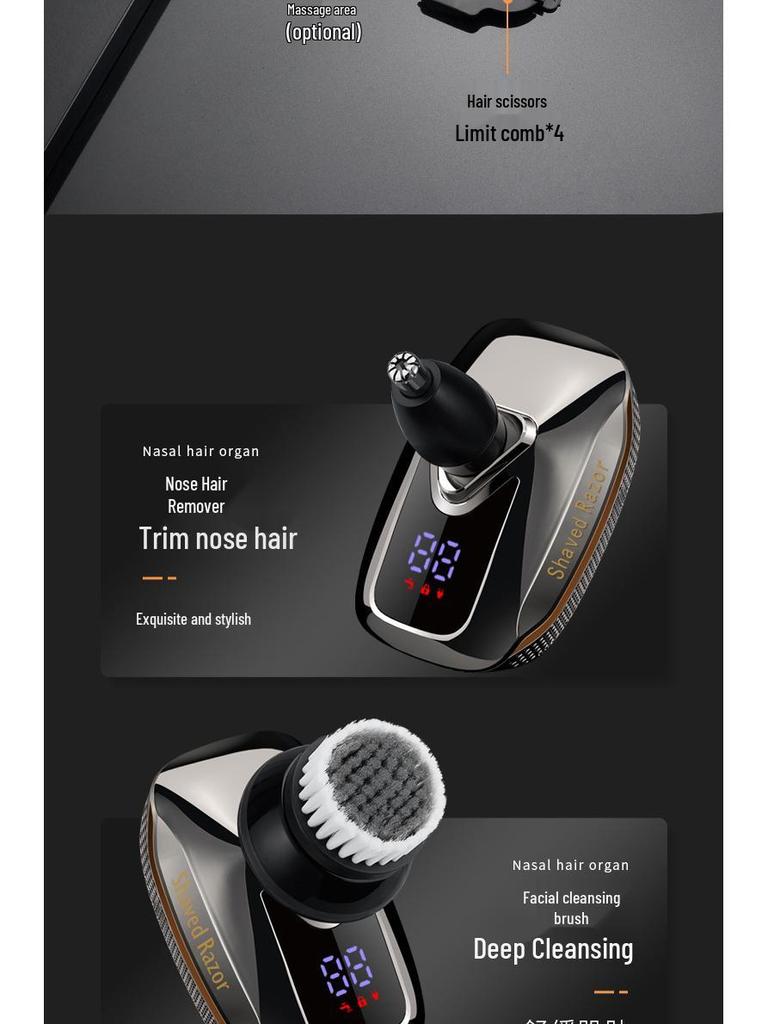 New Intelligent Seven-Blade Electric Hair Clipper & Washable Shaver