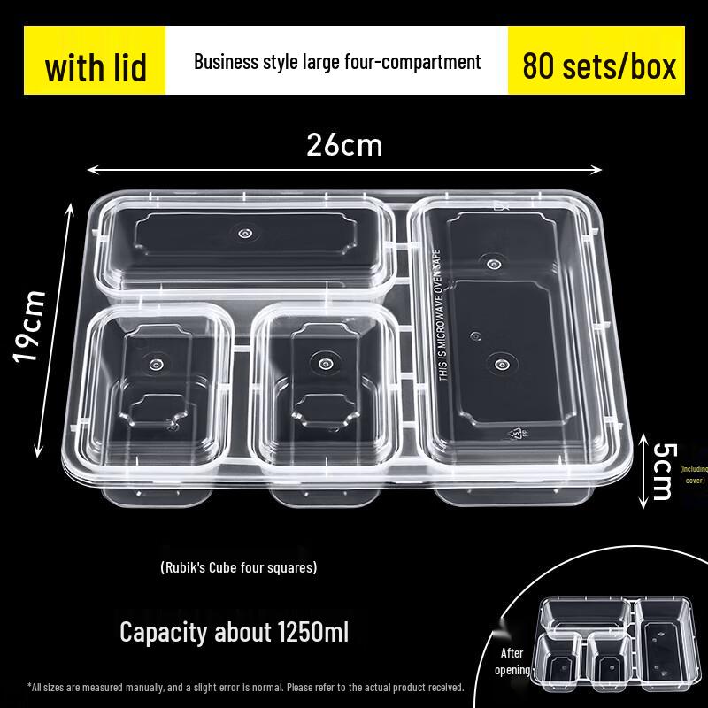 Disposable Compartment Food Containers with Lids