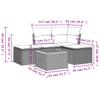 5 Piece Garden Sofa Set with Cushions Beige Poly Rattan