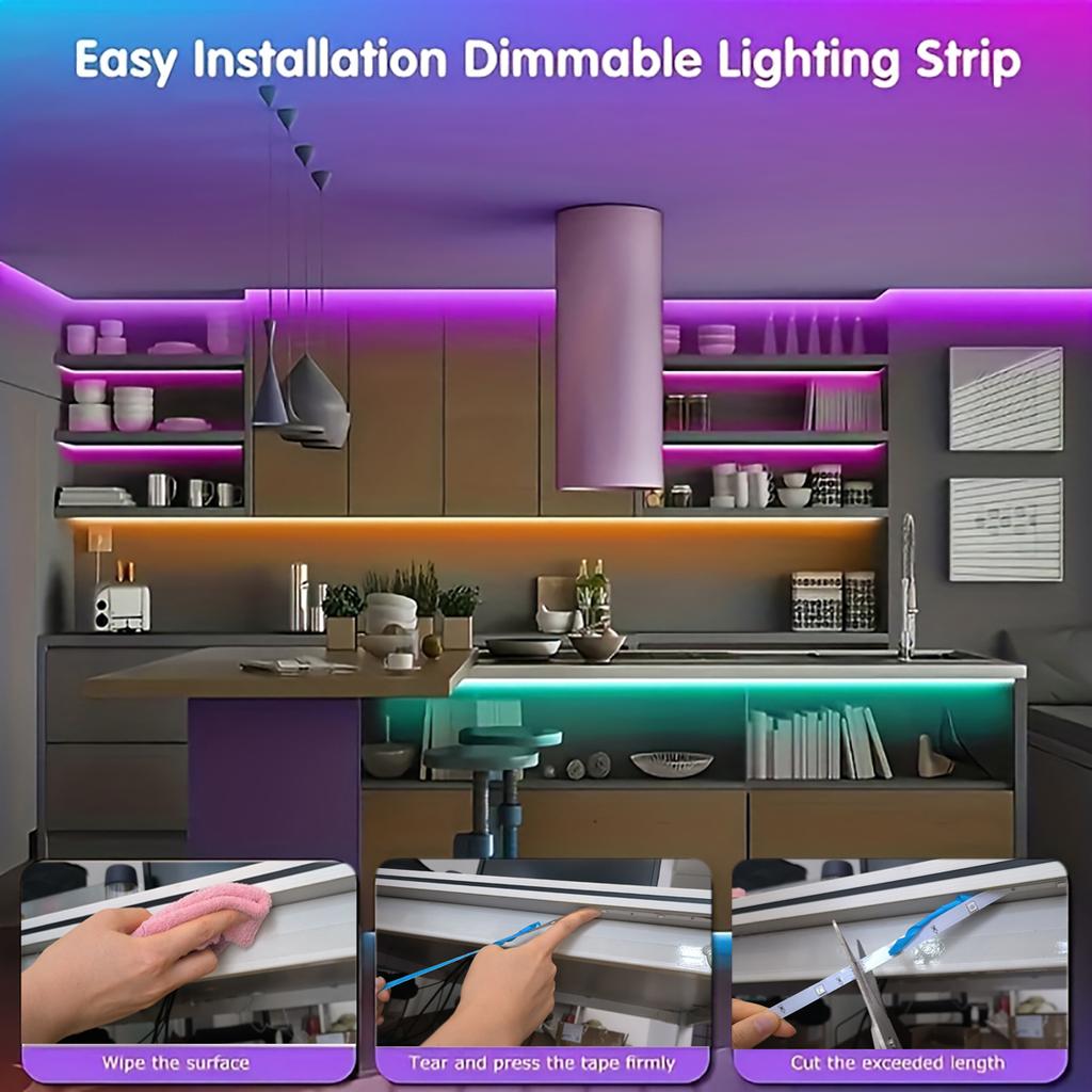 RGB Led Strip Lights with Remote Control Tape Lights Led Wall Room for Home Bedroom Party Decor TV Backlight